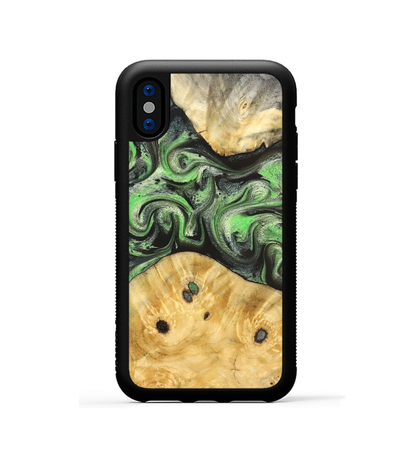 iPhone Xs Wood Phone Case - Ada (Green, 824230)