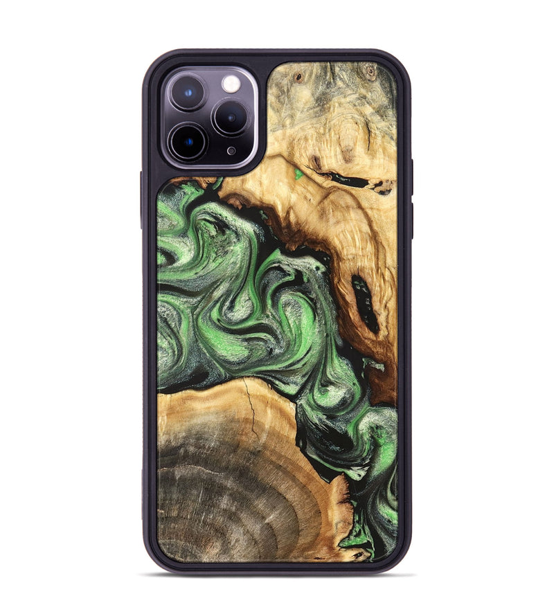 iPhone 11 Pro Max Wood Phone Case - Rhea (Green, 824231)
