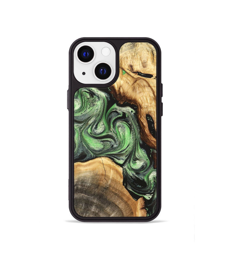 iPhone 13 mini Wood Phone Case - Rhea (Green, 824231)
