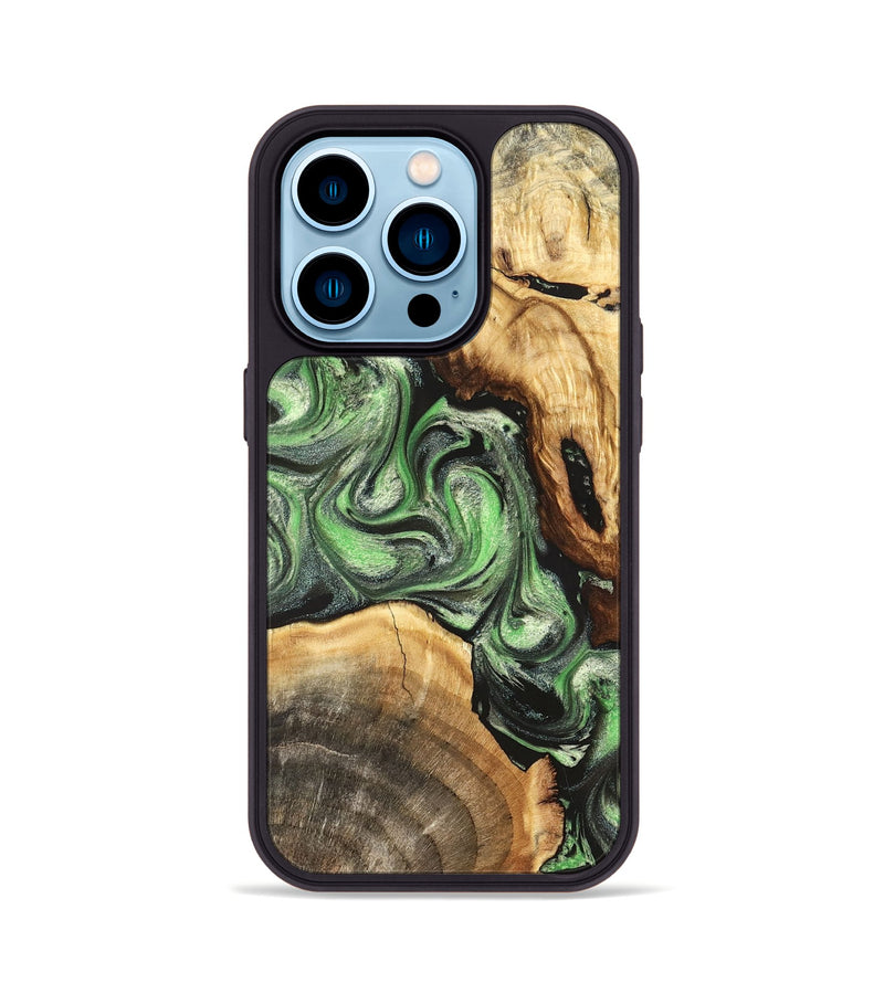 iPhone 14 Pro Wood Phone Case - Rhea (Green, 824231)