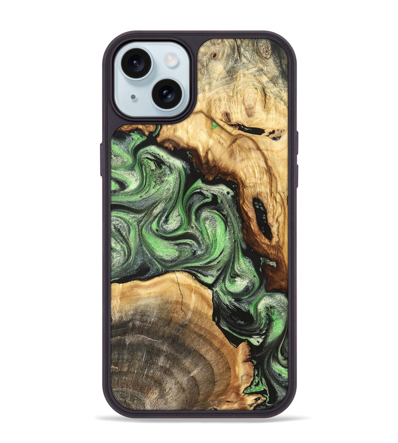 iPhone 15 Plus Wood Phone Case - Rhea (Green, 824231)