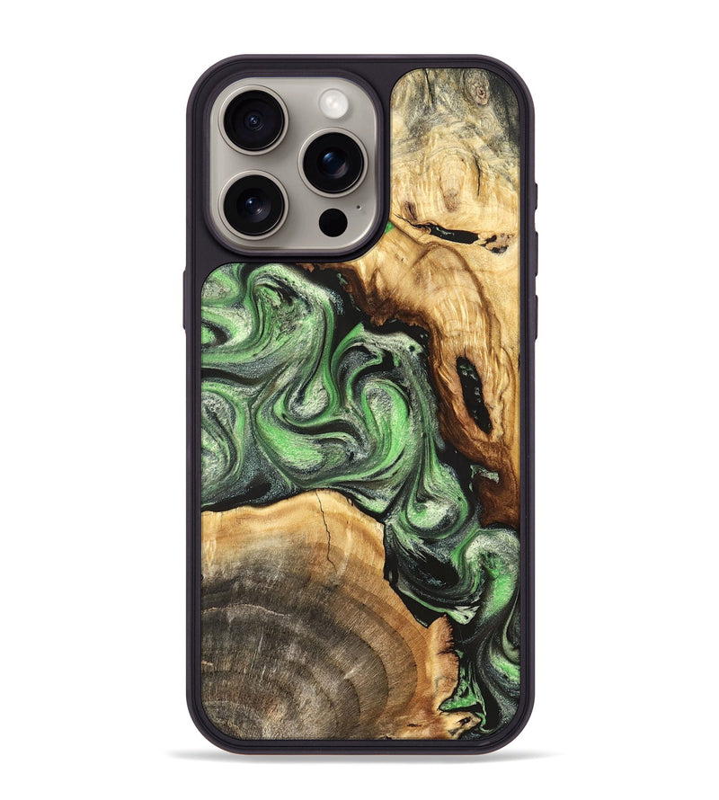 iPhone 15 Pro Max Wood Phone Case - Rhea (Green, 824231)