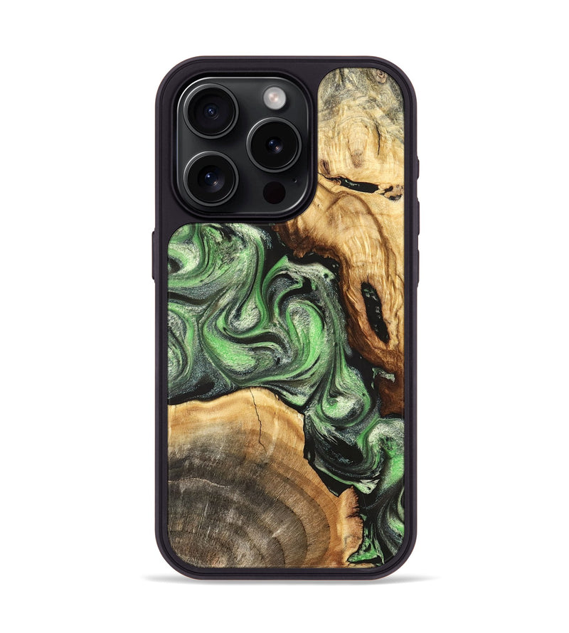 iPhone 15 Pro Wood Phone Case - Rhea (Green, 824231)