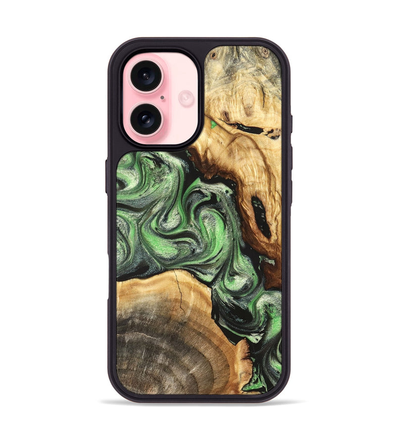 iPhone 16 Wood Phone Case - Rhea (Green, 824231)