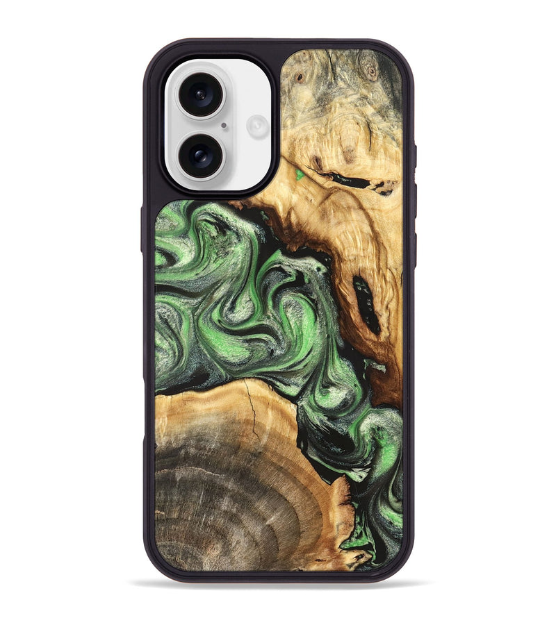 iPhone 16 Plus Wood Phone Case - Rhea (Green, 824231)