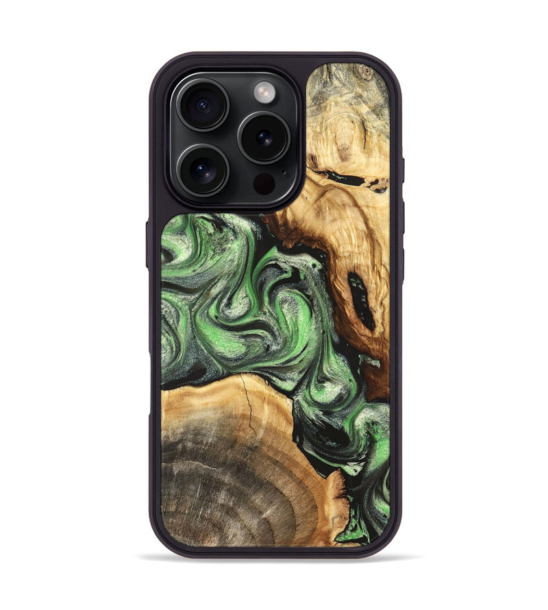 iPhone 16 Pro Wood Phone Case - Rhea (Green, 824231)