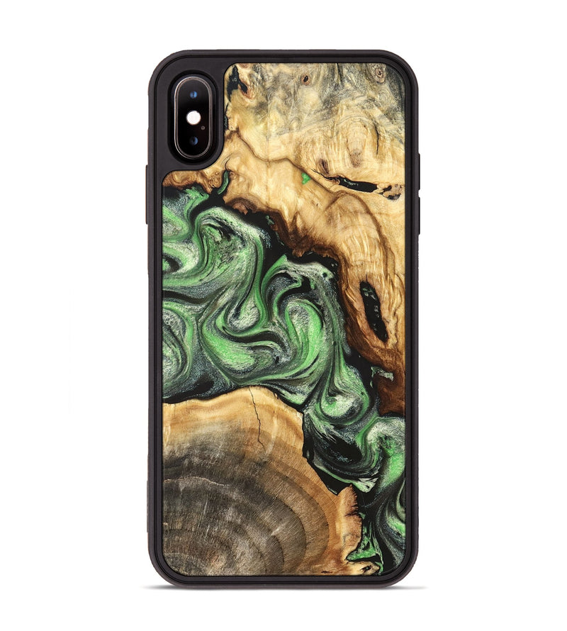 iPhone Xs Max Wood Phone Case - Rhea (Green, 824231)
