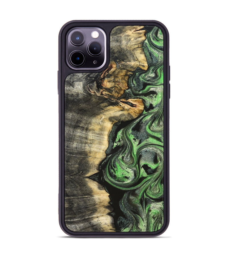 iPhone 11 Pro Max Wood Phone Case - Amir (Green, 824232)