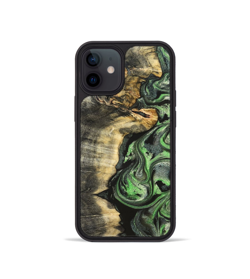 iPhone 12 mini Wood Phone Case - Amir (Green, 824232)