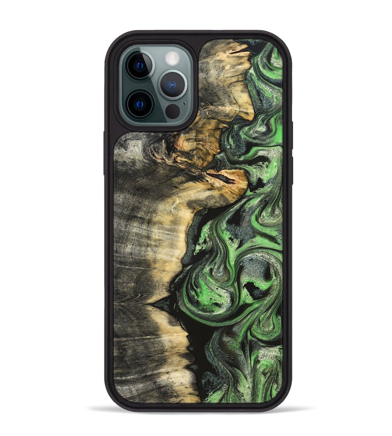 iPhone 12 Pro Max Wood Phone Case - Amir (Green, 824232)