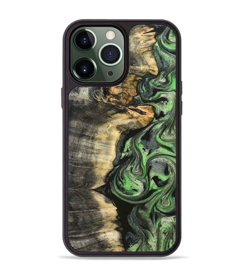 iPhone 13 Pro Max Wood Phone Case - Amir (Green, 824232)