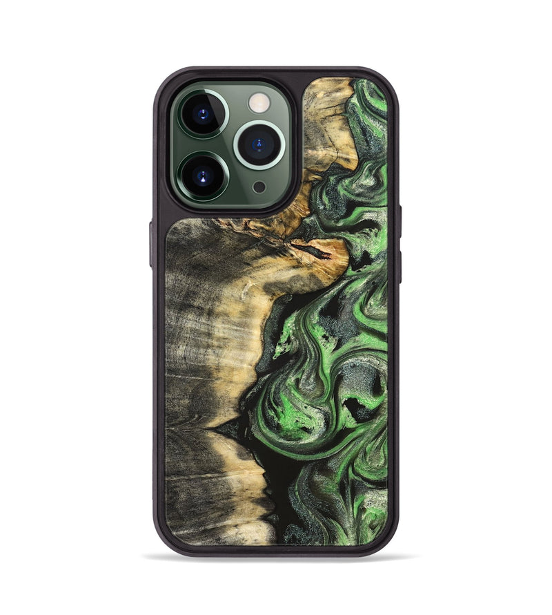iPhone 13 Pro Wood Phone Case - Amir (Green, 824232)