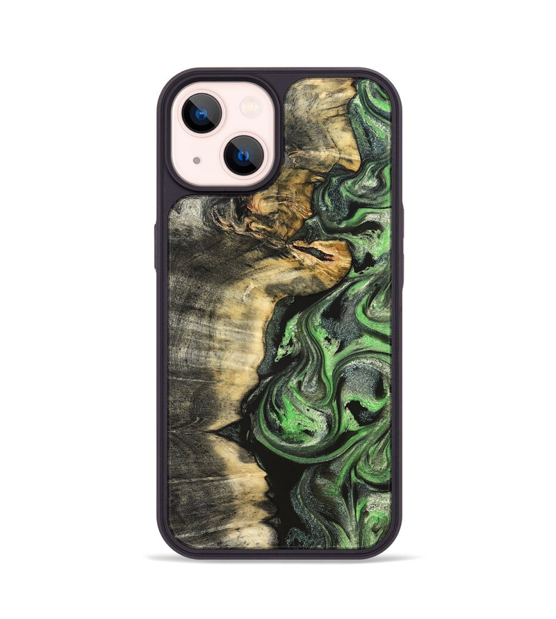iPhone 14 Wood Phone Case - Amir (Green, 824232)