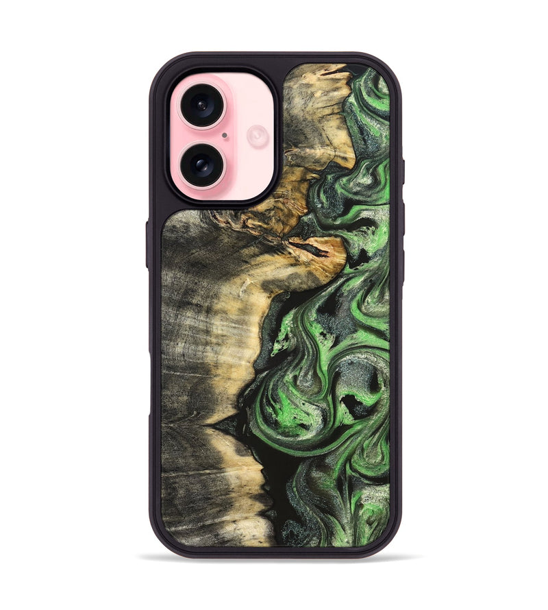 iPhone 16 Wood Phone Case - Amir (Green, 824232)