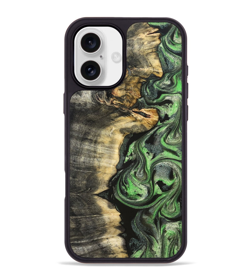 iPhone 16 Plus Wood Phone Case - Amir (Green, 824232)