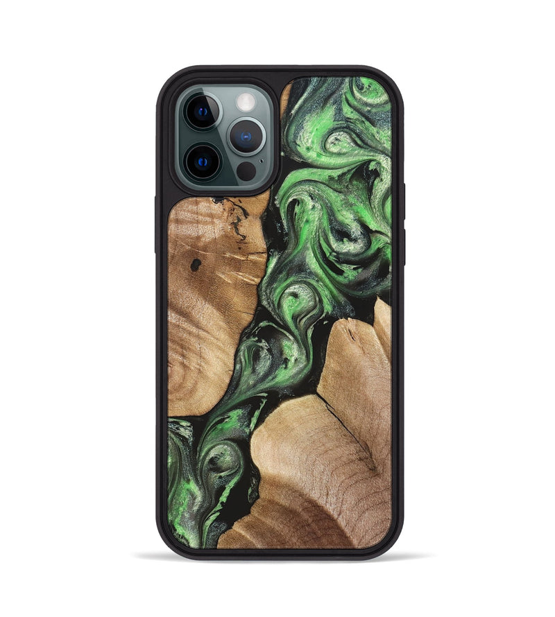 iPhone 12 Pro Wood Phone Case - Charles (Green, 824233)