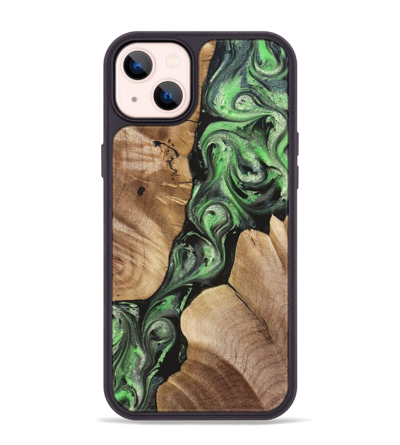 iPhone 14 Plus Wood Phone Case - Charles (Green, 824233)