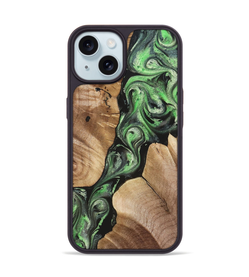 iPhone 15 Wood Phone Case - Charles (Green, 824233)