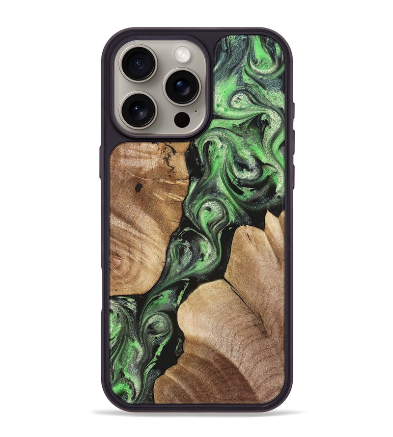 iPhone 16 Pro Max Wood Phone Case - Charles (Green, 824233)