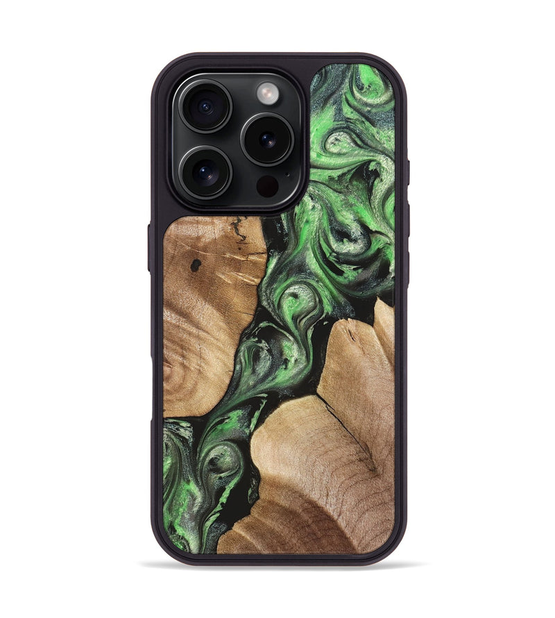 iPhone 16 Pro Wood Phone Case - Charles (Green, 824233)