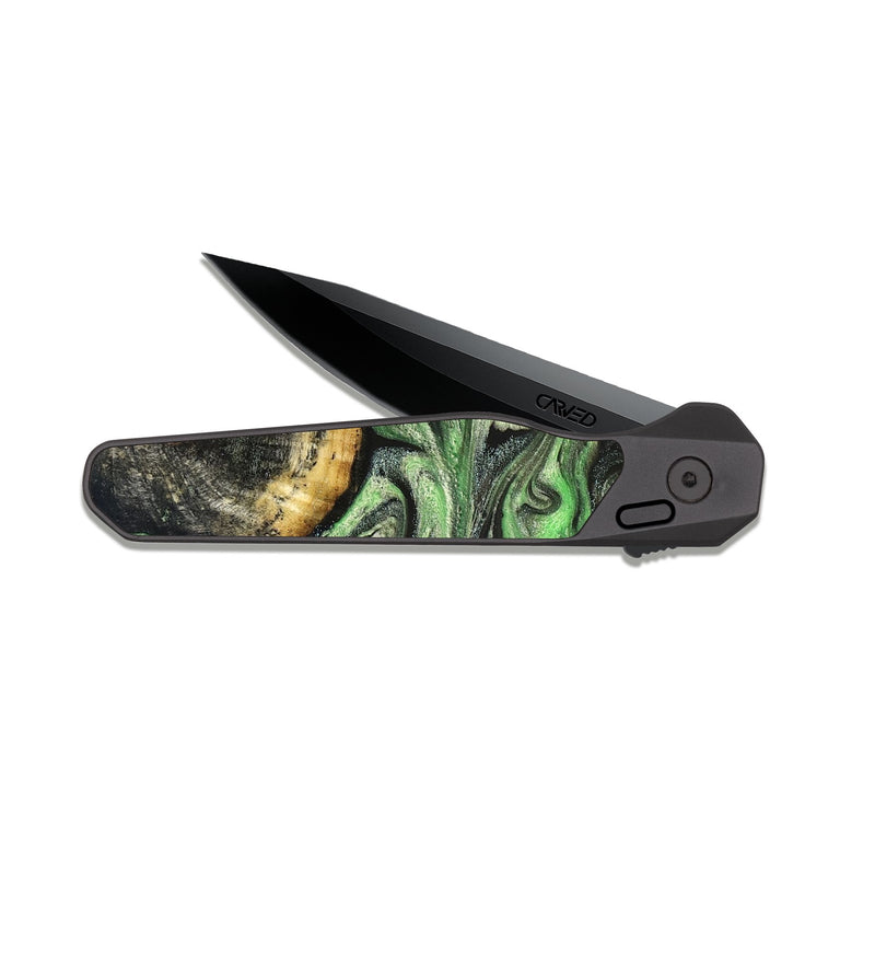 EDC Dark Slate Wood Pocket Knife - Green (Green, 824234)