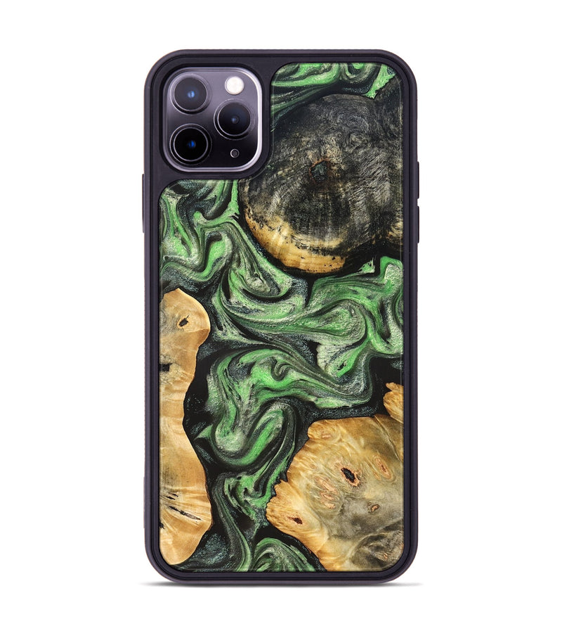 iPhone 11 Pro Max Wood Phone Case - Green (Green, 824234)
