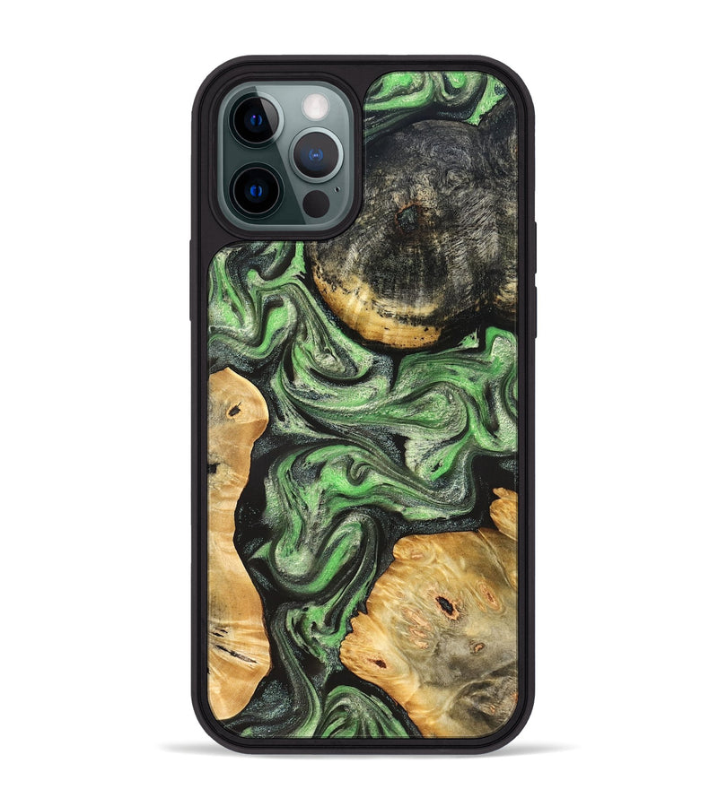 iPhone 12 Pro Max Wood Phone Case - Green (Green, 824234)