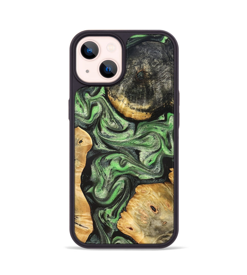 iPhone 14 Wood Phone Case - Green (Green, 824234)