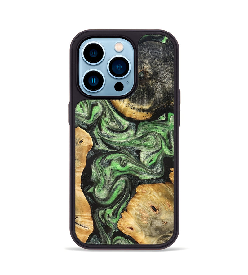 iPhone 14 Pro Wood Phone Case - Green (Green, 824234)