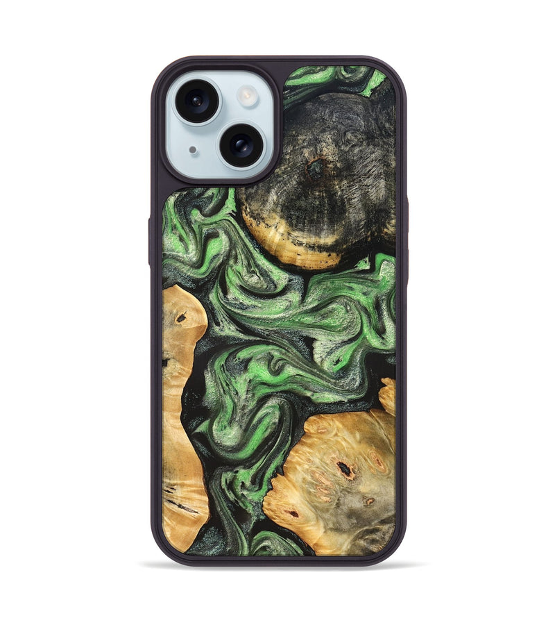 iPhone 15 Wood Phone Case - Green (Green, 824234)