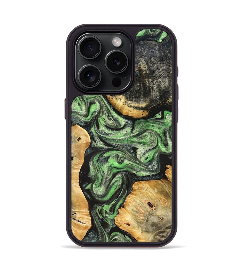 iPhone 15 Pro Wood Phone Case - Green (Green, 824234)