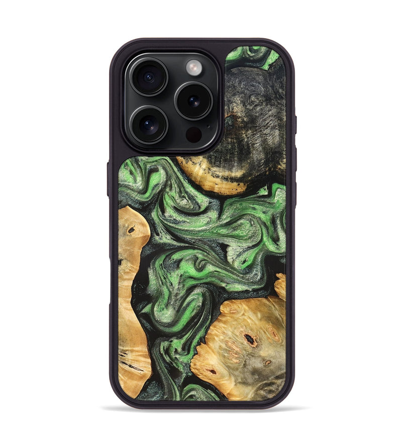 iPhone 16 Pro Wood Phone Case - Green (Green, 824234)