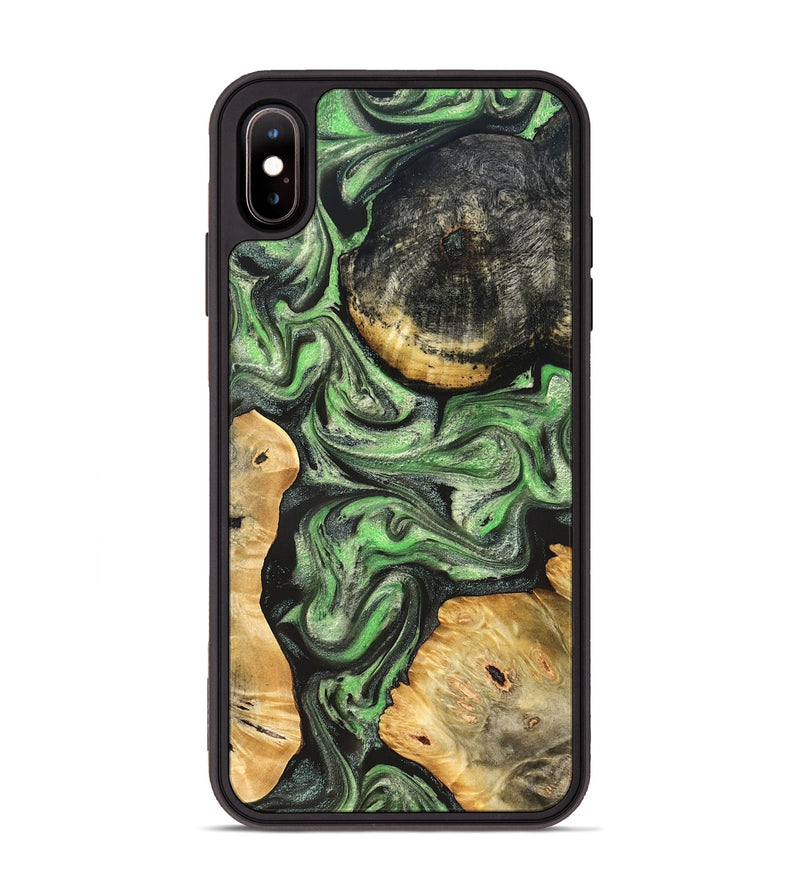 iPhone Xs Max Wood Phone Case - Green (Green, 824234)