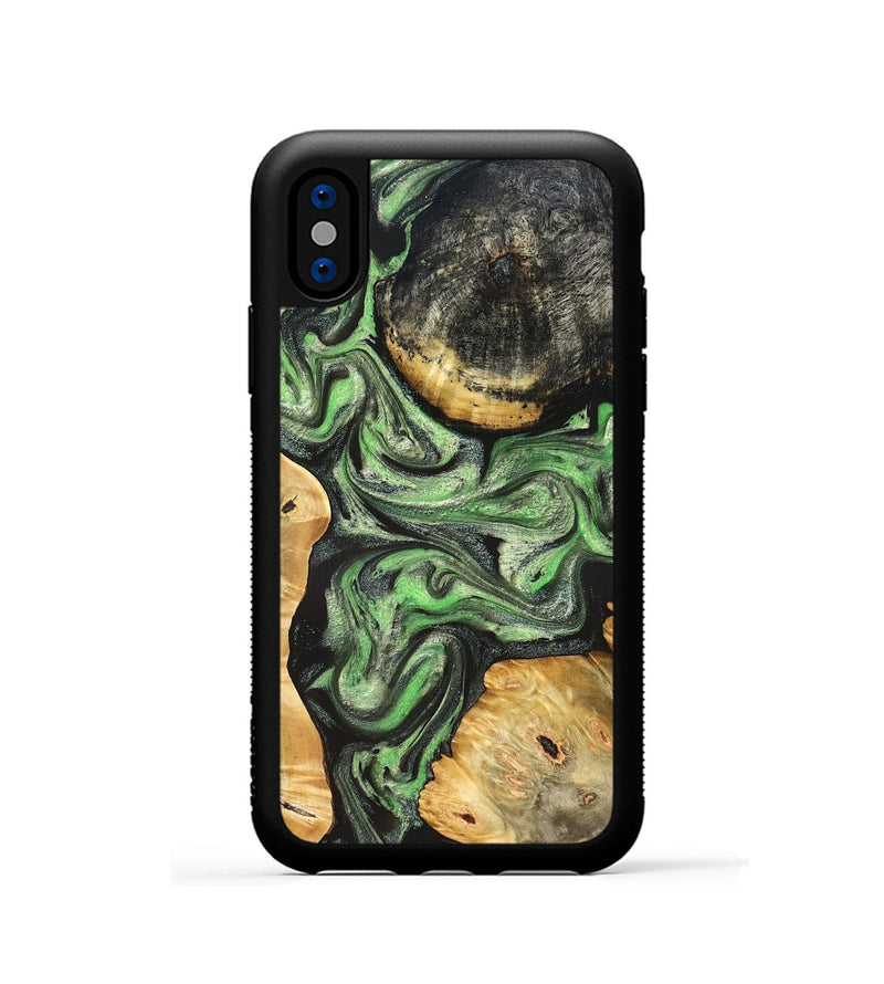 iPhone Xs Wood Phone Case - Green (Green, 824234)