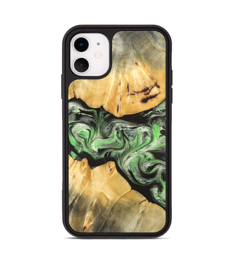 iPhone 11 Wood Phone Case - Justina (Green, 824235)