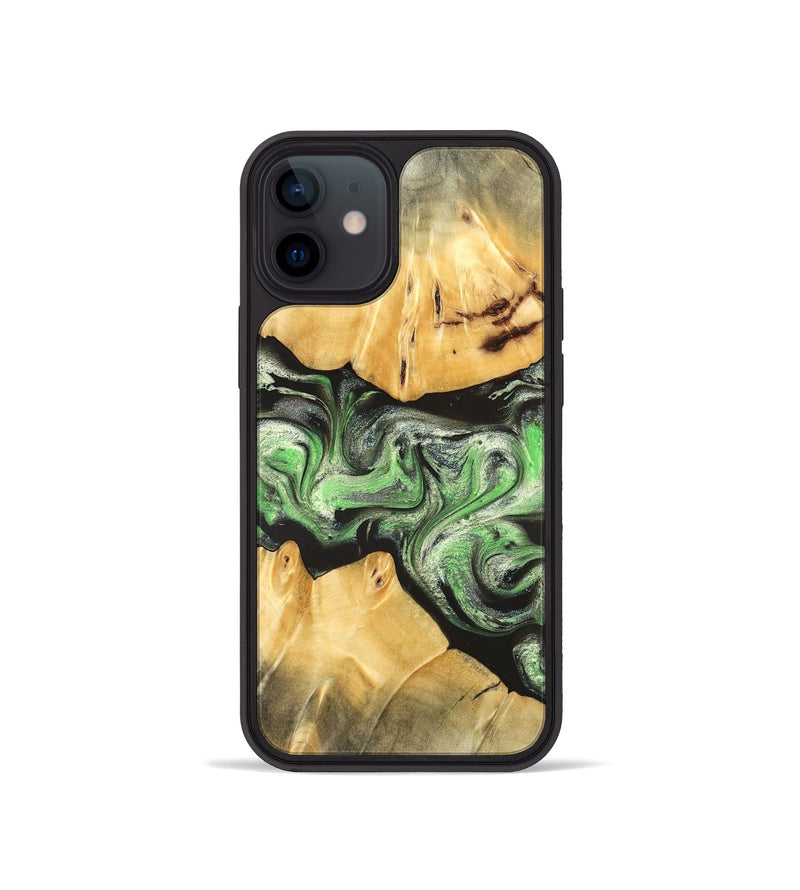 iPhone 12 mini Wood Phone Case - Justina (Green, 824235)