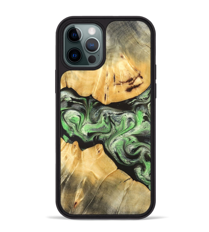 iPhone 12 Pro Max Wood Phone Case - Justina (Green, 824235)