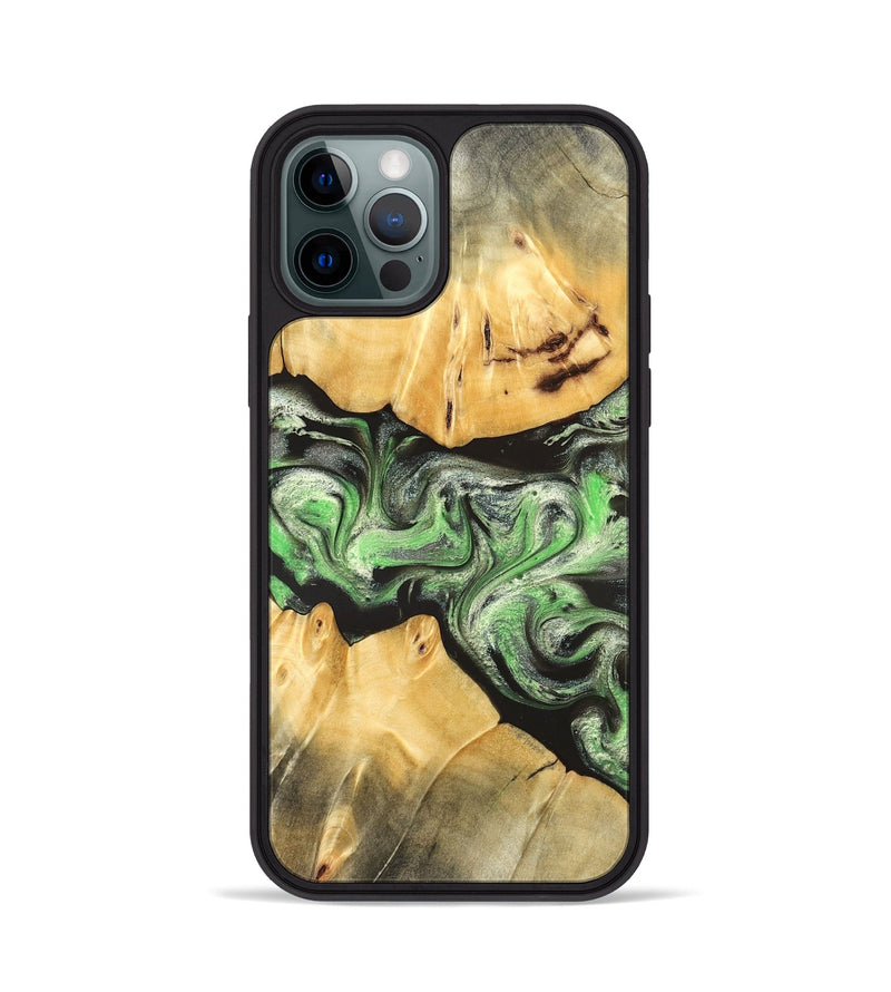 iPhone 12 Pro Wood Phone Case - Justina (Green, 824235)