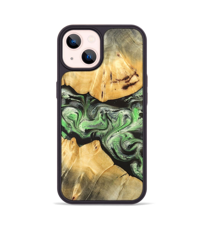 iPhone 14 Wood Phone Case - Justina (Green, 824235)