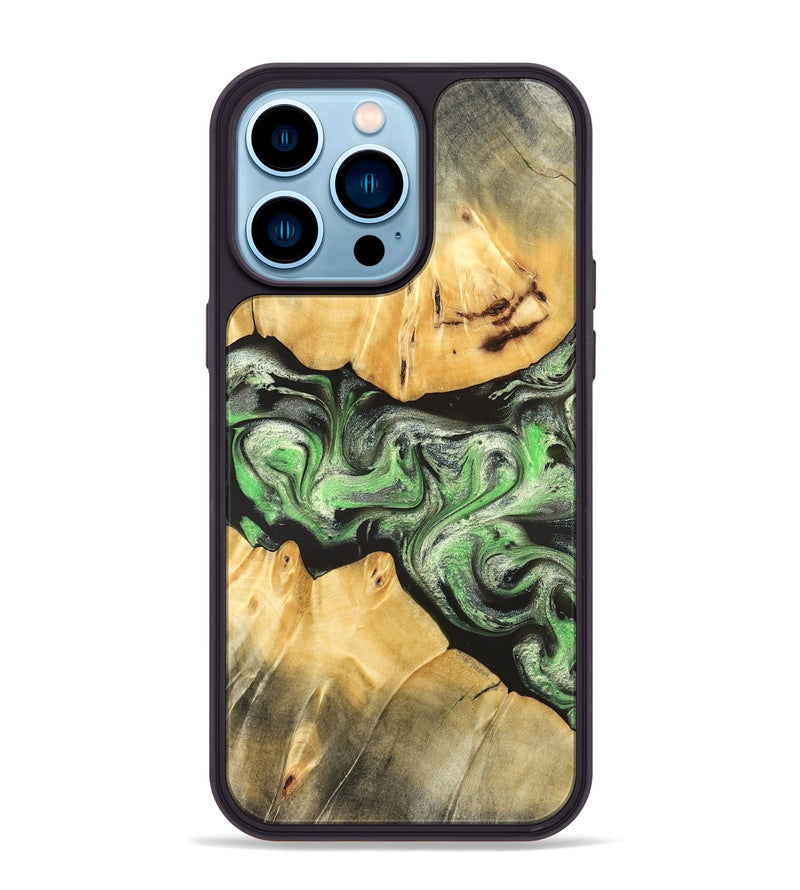 iPhone 14 Pro Max Wood Phone Case - Justina (Green, 824235)