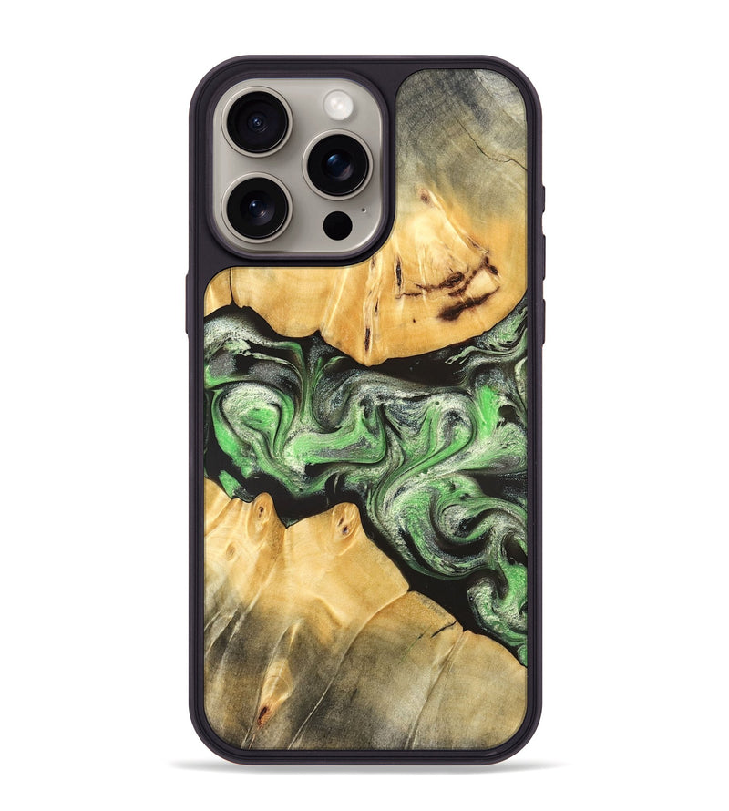 iPhone 15 Pro Max Wood Phone Case - Justina (Green, 824235)