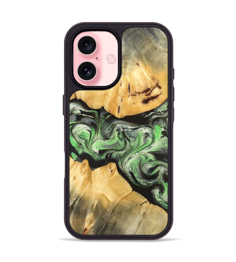 iPhone 16 Wood Phone Case - Justina (Green, 824235)