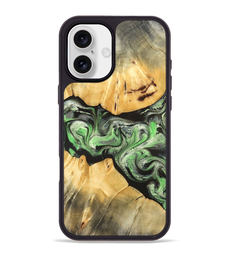 iPhone 16 Plus Wood Phone Case - Justina (Green, 824235)