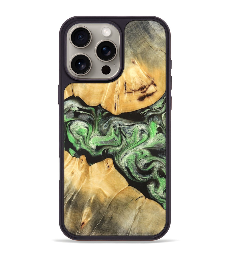 iPhone 16 Pro Max Wood Phone Case - Justina (Green, 824235)