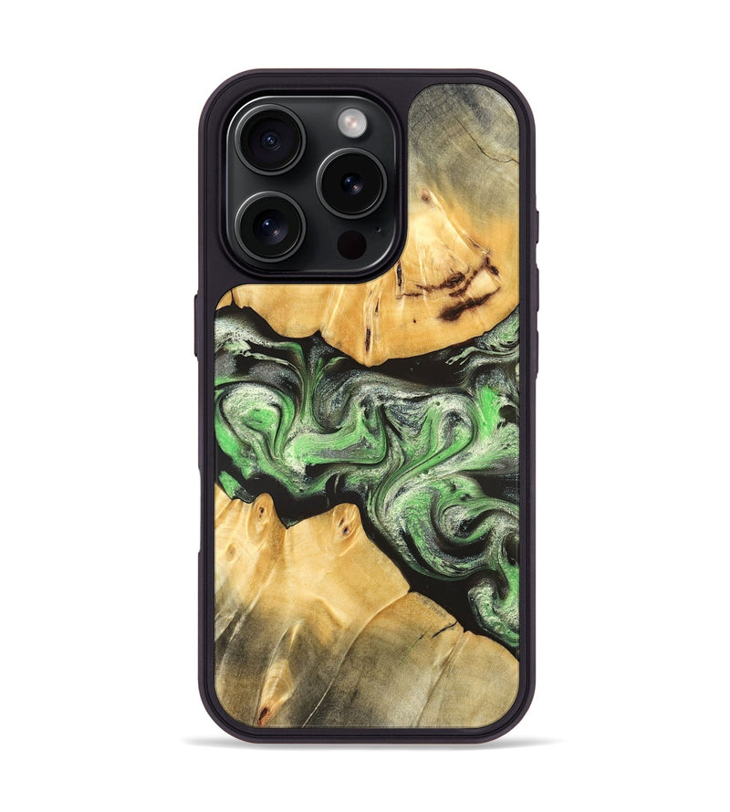 iPhone 16 Pro Wood Phone Case - Justina (Green, 824235)