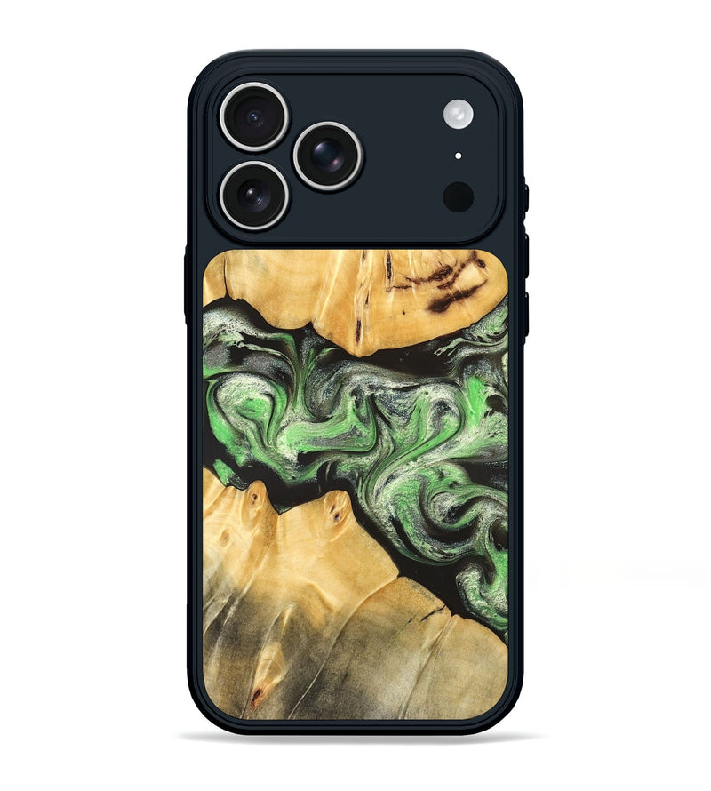 iPhone 17 Pro Max Wood Phone Case - Justina (Green, 824235)