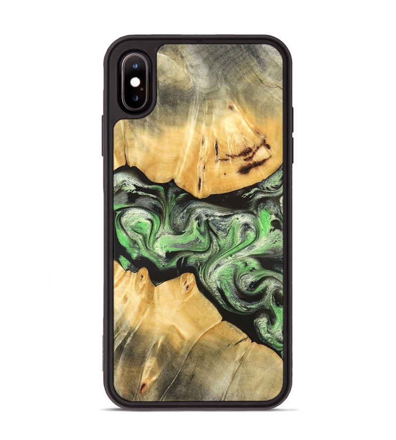 iPhone Xs Max Wood Phone Case - Justina (Green, 824235)
