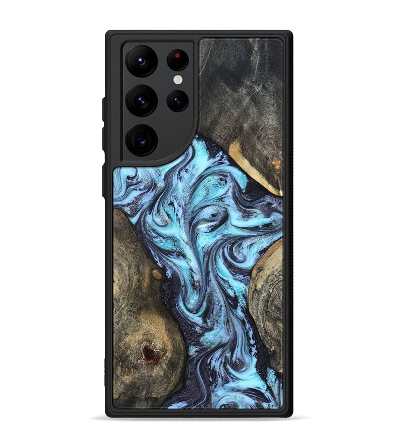Galaxy S22 Ultra Wood Phone Case - Mervin (Blue, 824236)