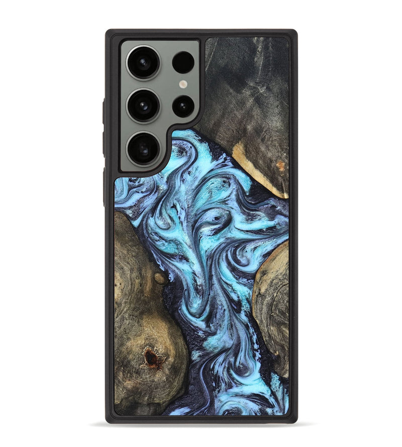 Galaxy S23 Ultra Wood Phone Case - Mervin (Blue, 824236)