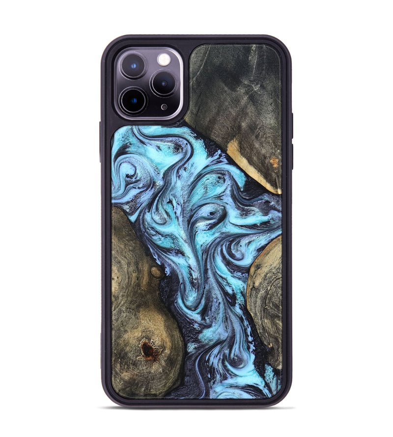 iPhone 11 Pro Max Wood Phone Case - Mervin (Blue, 824236)